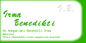 irma benedikti business card